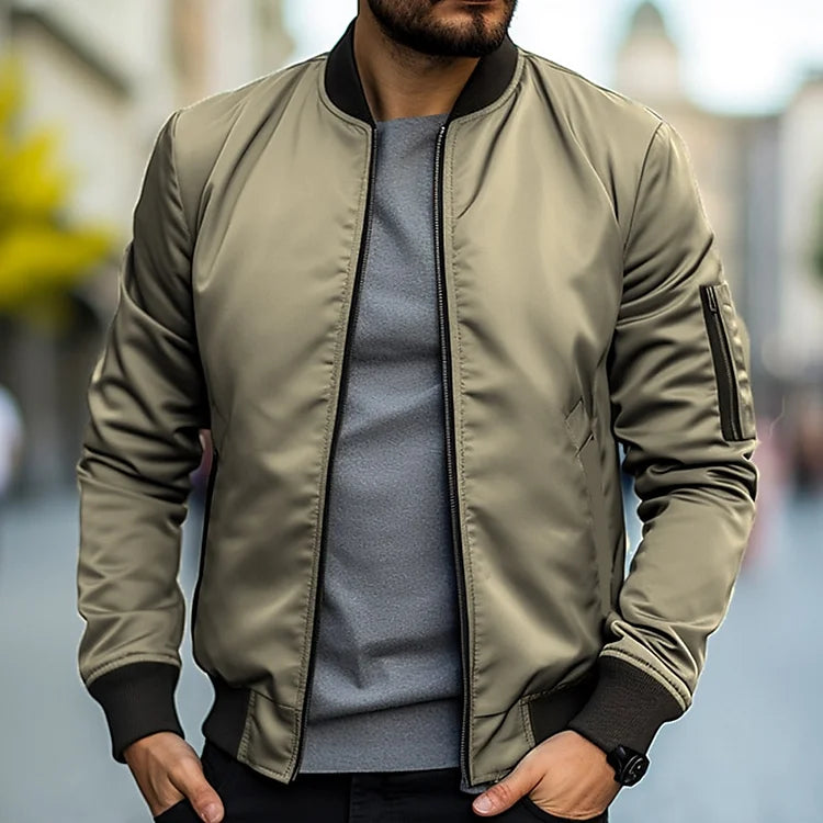 Blouson Bomber Homme à Fermeture Éclair – Stylé et Tendance