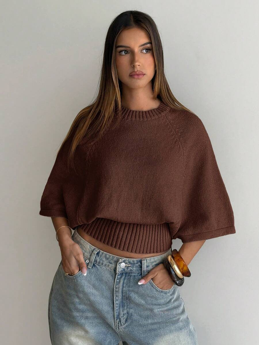 Pull court femme col rond - Doux et moderne