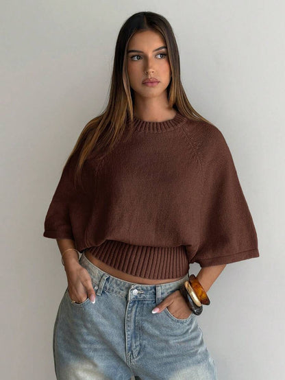 Pull court femme col rond - Doux et moderne