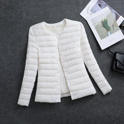 Veste légère isolante pour femme – Vêtement intérieur court à col rond
