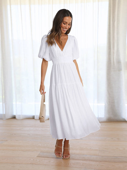 Femmes flatteuse évasée maxi invitée mariage robe – Testing