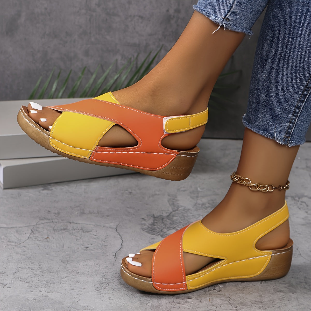 Sandales Plateforme Ouvertes Femme – Chaussures Confort à Semelle Amortie