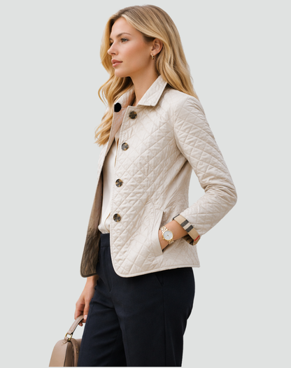 Veste femme matelassee a col et boutons - Elegante et pratique