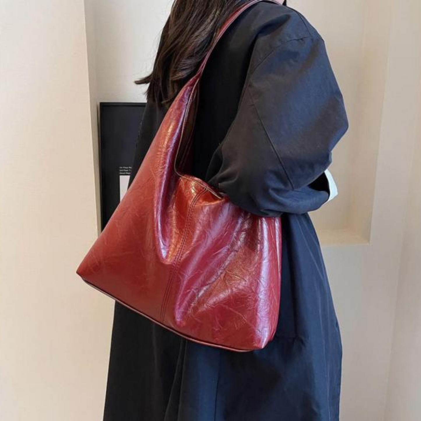 Sac Hobo Femme en Cuir Synthétique – Sac à Épaule Élégant