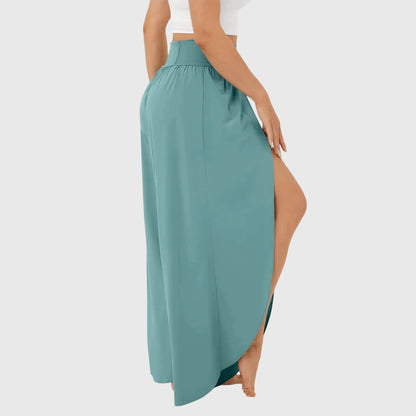 Pantalon d'ete femme jambe large - Fluide et decontracte