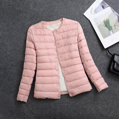 Veste légère isolante pour femme – Vêtement intérieur court à col rond