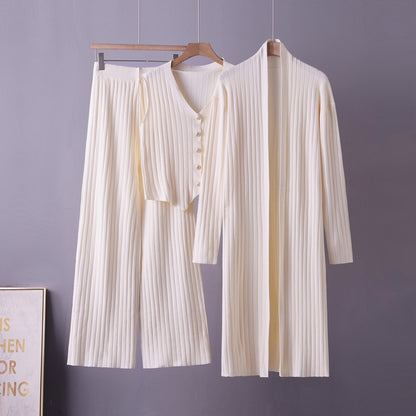 Ensemble trois pieces femme cardigan pull et gilet - Doux et coordonne