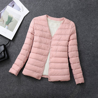 Veste légère isolante pour femme – Vêtement intérieur court à col rond