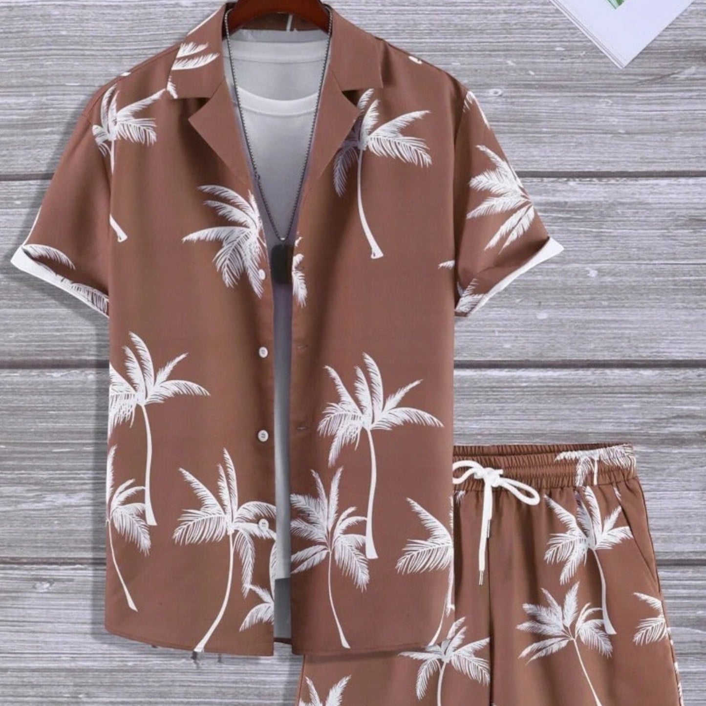 Ensemble Tropical Élégant Homme – Chemise et Short Décontracté Été