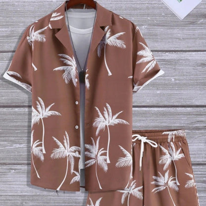 Ensemble Tropical Élégant Homme – Chemise et Short Décontracté Été