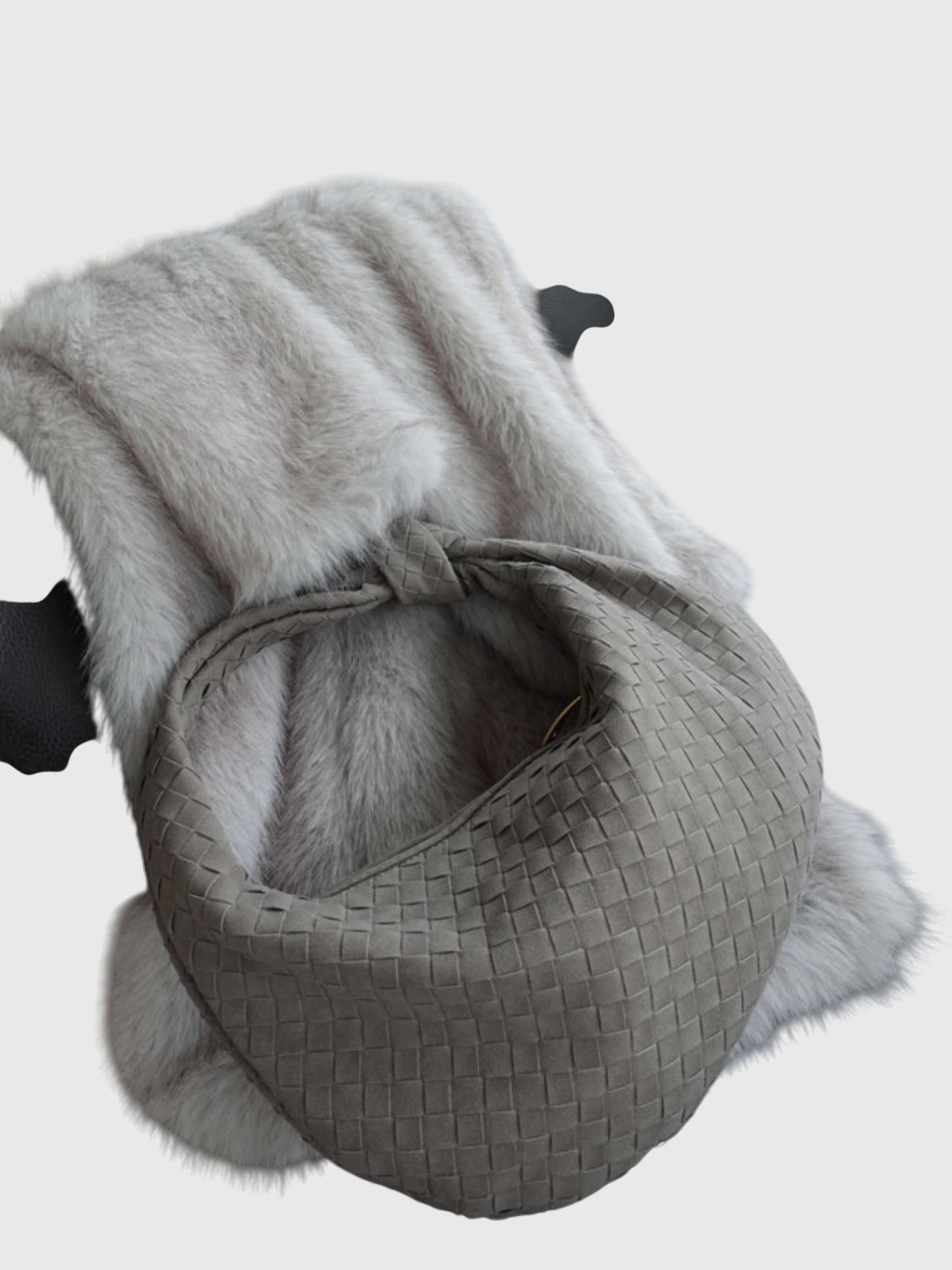 Sac Femme Moyen en Suédine Tressée – Style Élégant Noué au Quotidien