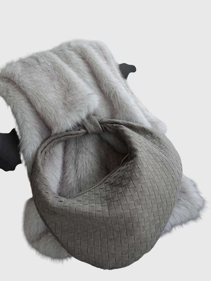 Sac Femme Moyen en Suédine Tressée – Style Élégant Noué au Quotidien