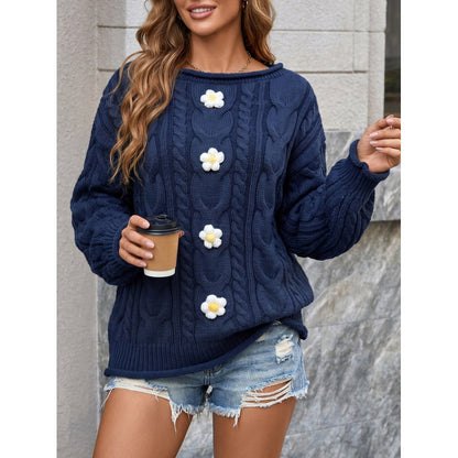 Pull patchwork crocheté à la main pour femme – Coupe ample et confortable, style bohème