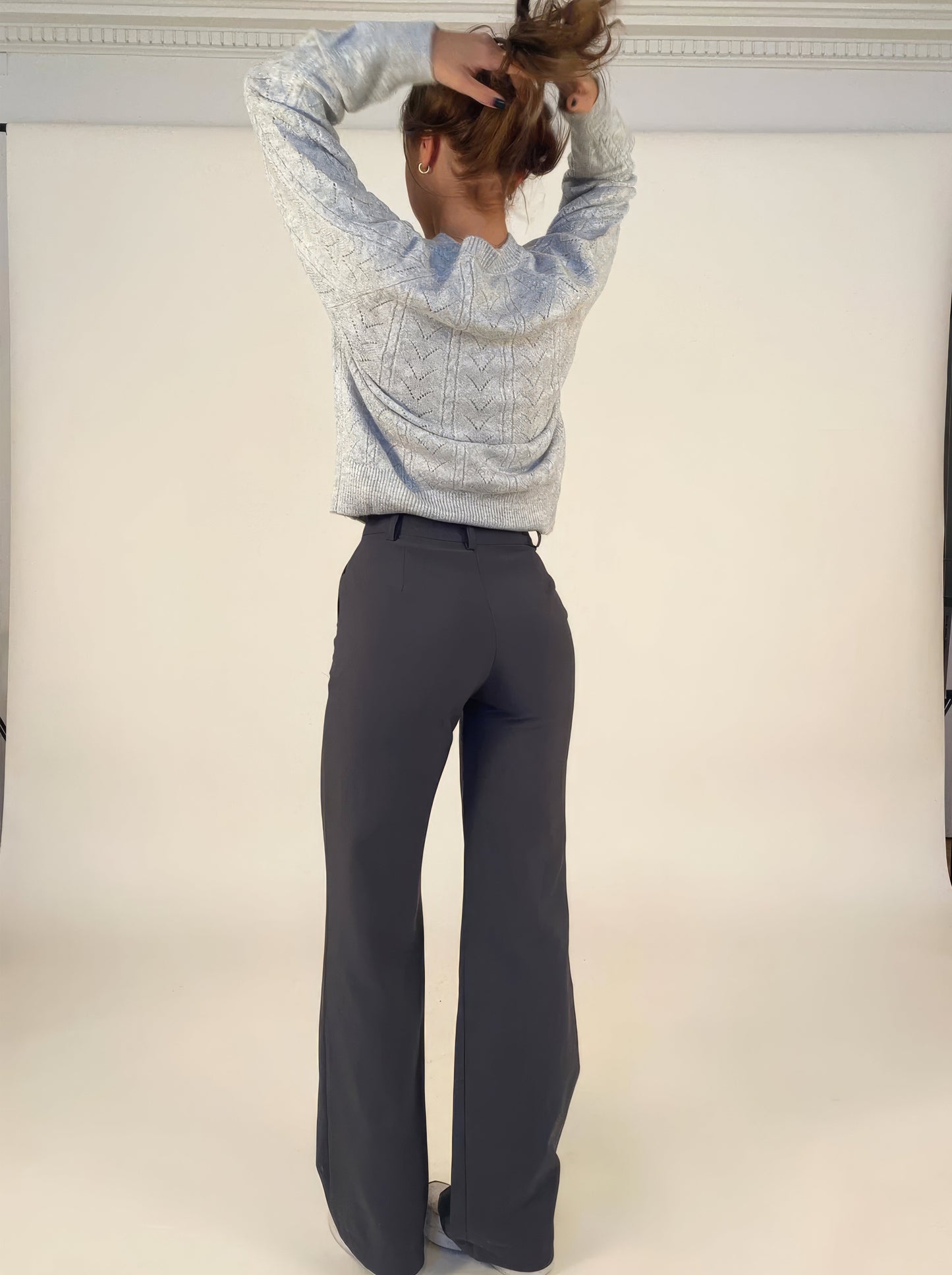 Pantalon Taille Haute à Jambes Droites