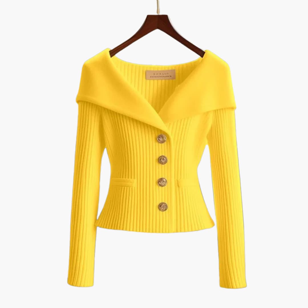 Gilet Côtelé Court Élégant pour Femme – Tricot Boutonné Confortable