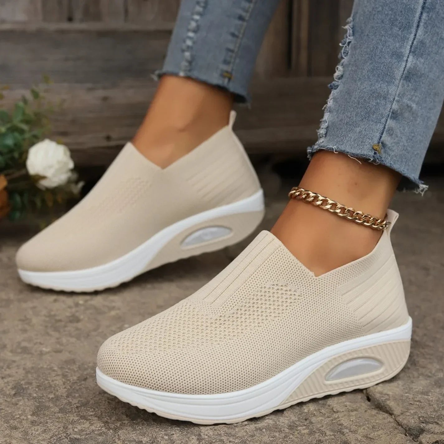 Femme Orthopédiques Premium Soulagement Douleur Respirantes Engrener Confortables à Enfiler Baskets – Légeres et de Soutien pour la Marche Quotidienne