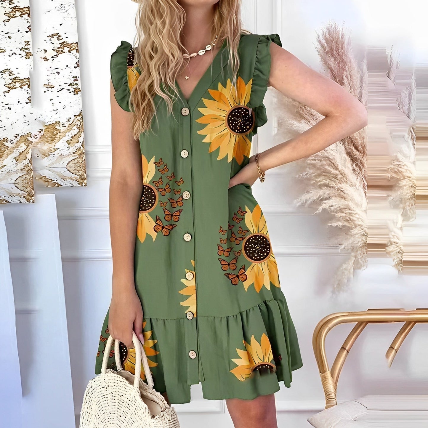 Robe fluide à motif coloré – Légèreté et style estival