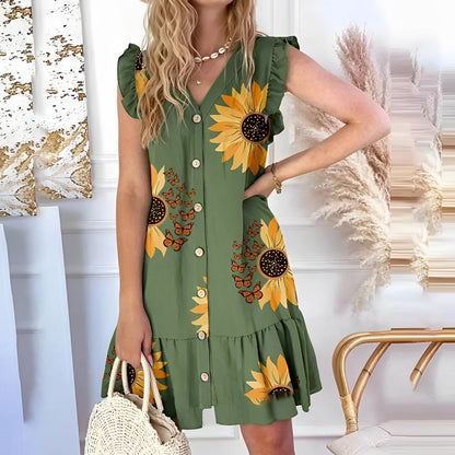 Robe fluide à motif coloré – Légèreté et style estival