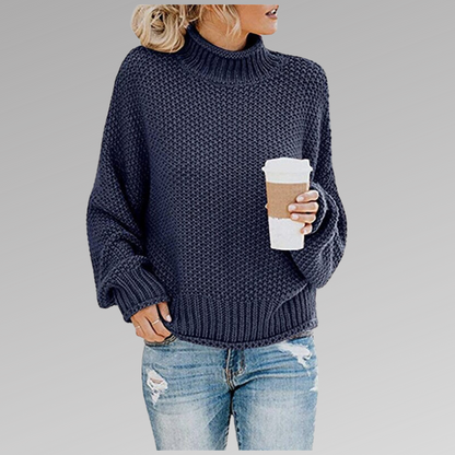Pull Col Roulé Oversize En Maille Pour Femme – Pull Ample Confortable