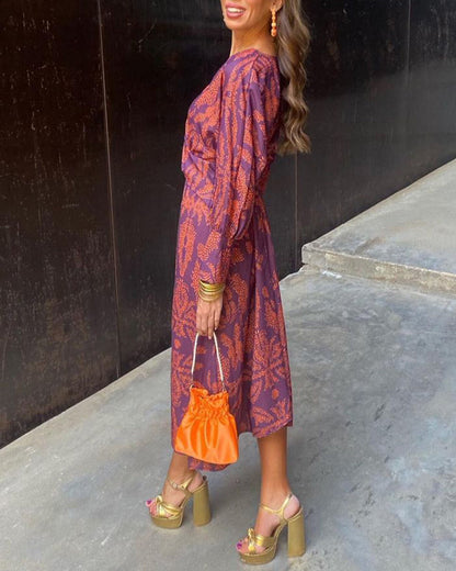 Robe Midi Élégante à Décolleté en V Femme – Coupe Flatteuse, Détail Raffiné