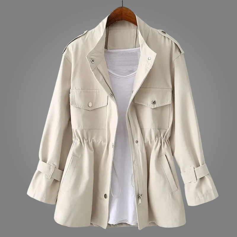 Veste Cargo Utility Élégante Femme – Manteau Décontracté à Manches Longues