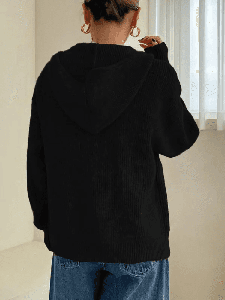 Hoodie zippé en tricot pour femme