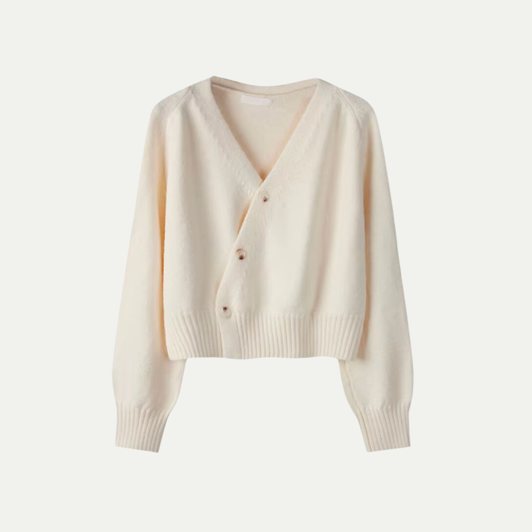 Cardigan Femme Haut de Gamme en Laine à Col V – Courte Maille Douillette