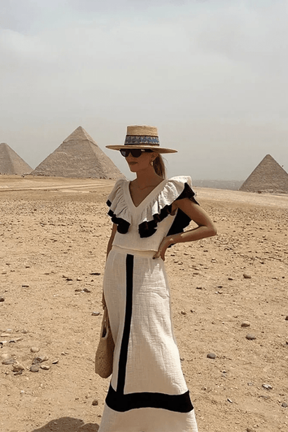 Ensemble Jupe Midi Femme - Tenue Été Dos Nu