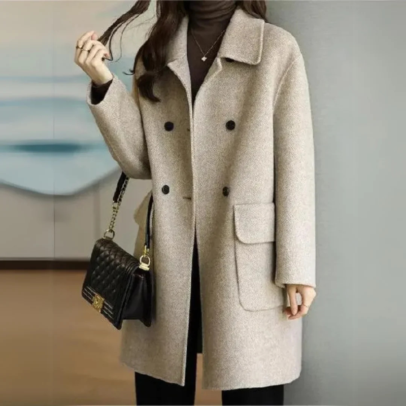Manteau Double Boutonnage Élégant pour Femme – Stylish Format Outwear