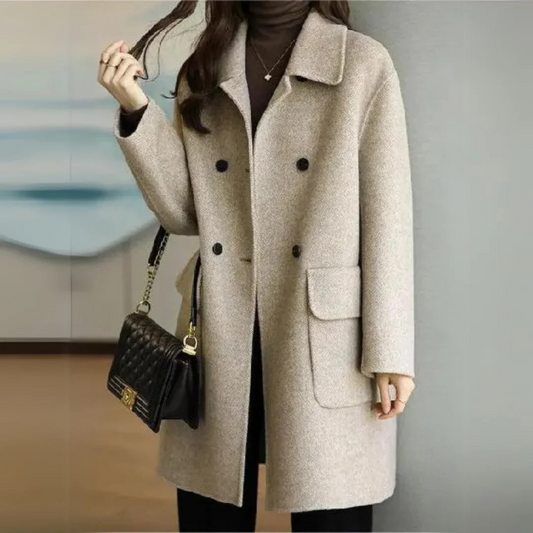 Manteau Double Boutonnage Élégant pour Femme – Stylish Format Outwear