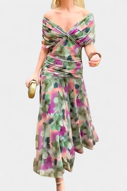 Long V-neck floral dress for women – An elegant and flowing outfit