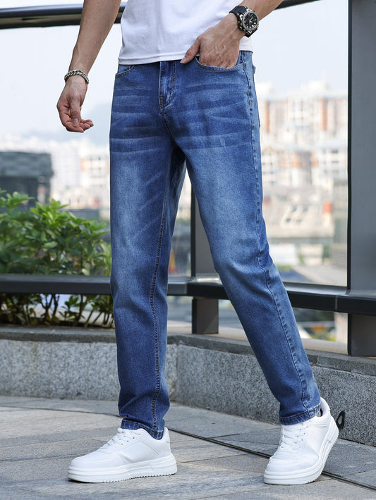 Jean décontracté pour homme | Extensibilité moyenne & design classique | Pantalon en denim