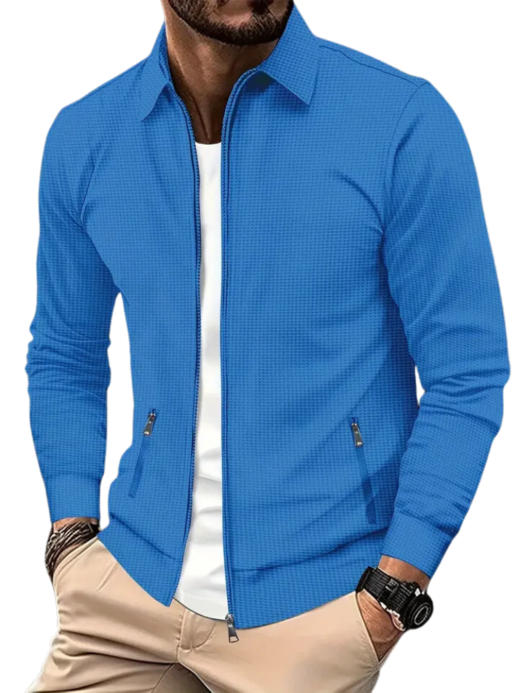 Côtelé Veste Homme Légère à Fermeture Éclair Col – Confort et Style