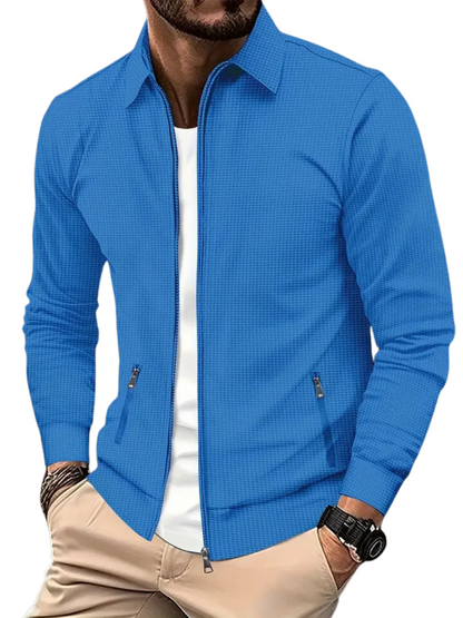 Côtelé Veste Homme Légère à Fermeture Éclair Col – Confort et Style
