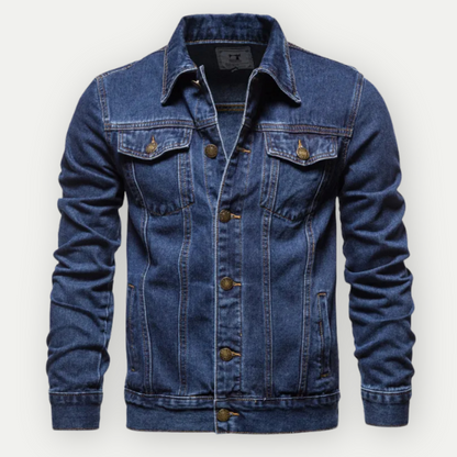Veste en Jean Premium pour Homme – Couture Contrastée Moderne avec Poches à Boutons