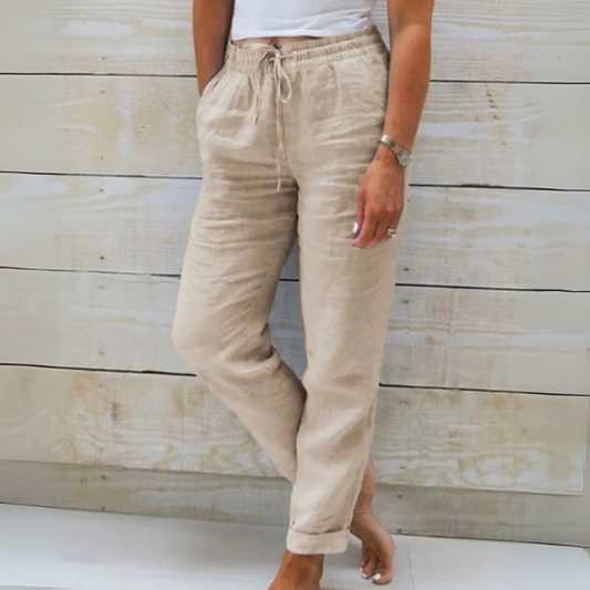 Pantalon d’été décontracté en lin élégant femmes – léger, respirant, confortable