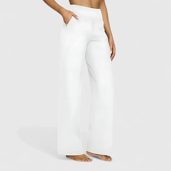 Pantalon Femme Taille Haute à Jambe Droite – Coupe Décontractée Confortable