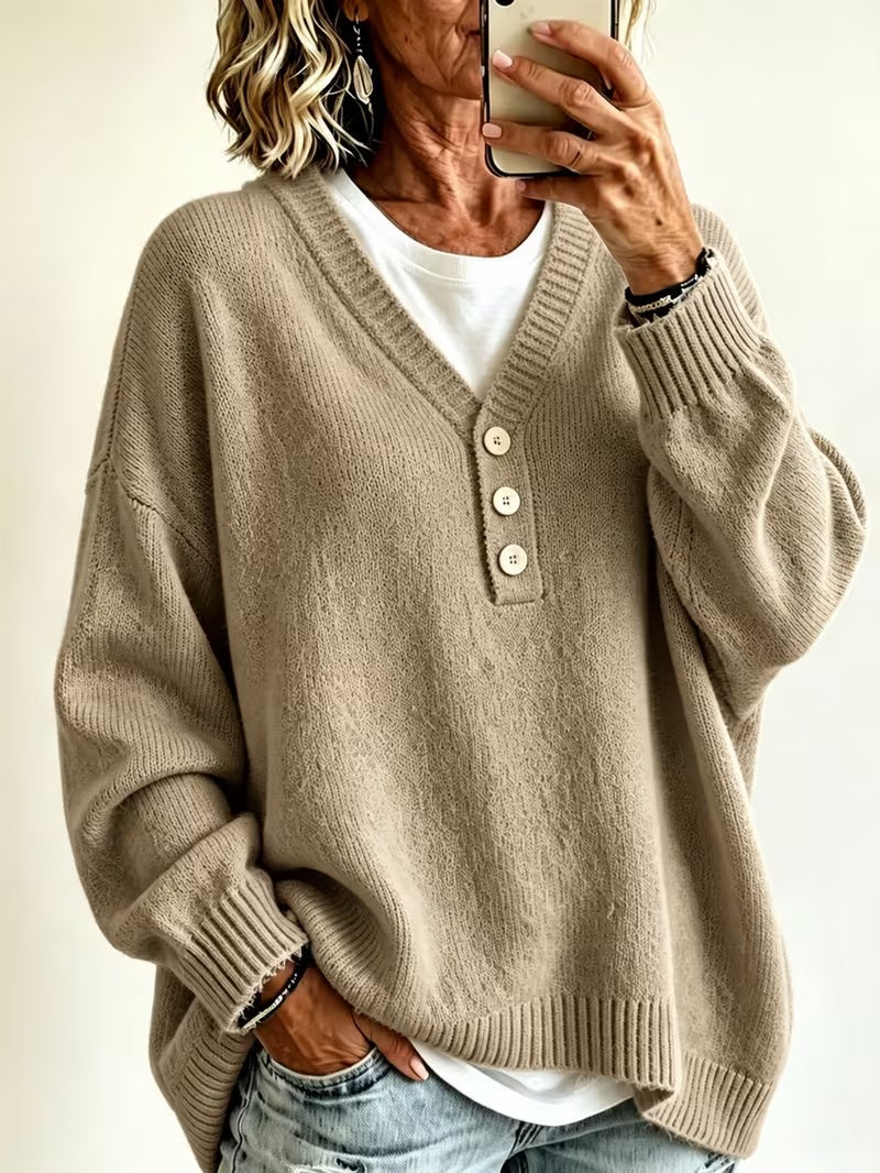 Women’s Solid-Colored Casual Sweater – Soft, Comfortable Everyday Style