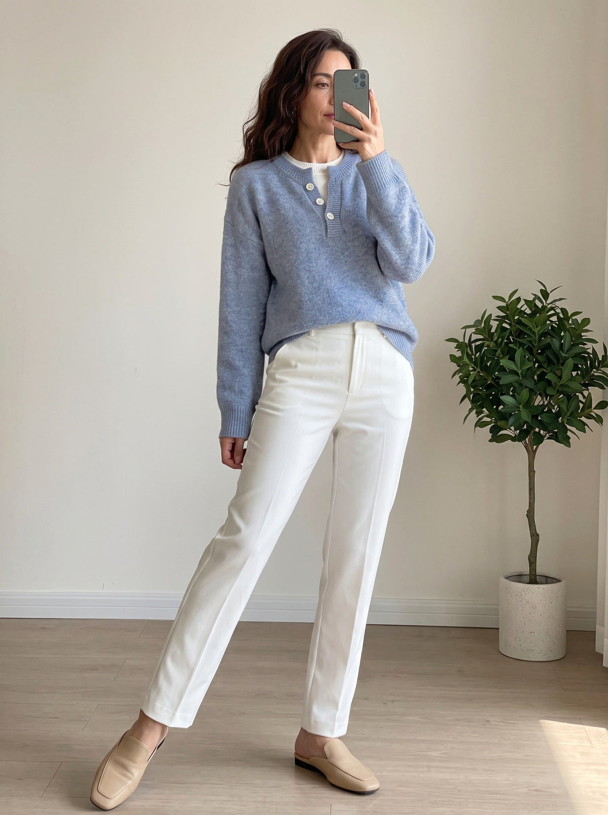 Women's two-piece zip-neck sweater - Modern and cozy