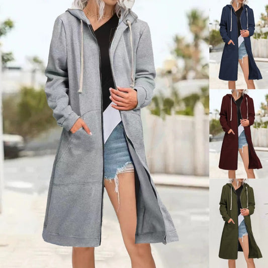 Cardigan femme multicolore oversize zippé à capuche douce
