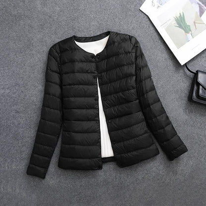 Veste légère isolante pour femme – Vêtement intérieur court à col rond
