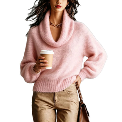 Pull col roule femme manches bouffantes - Doux et tendance