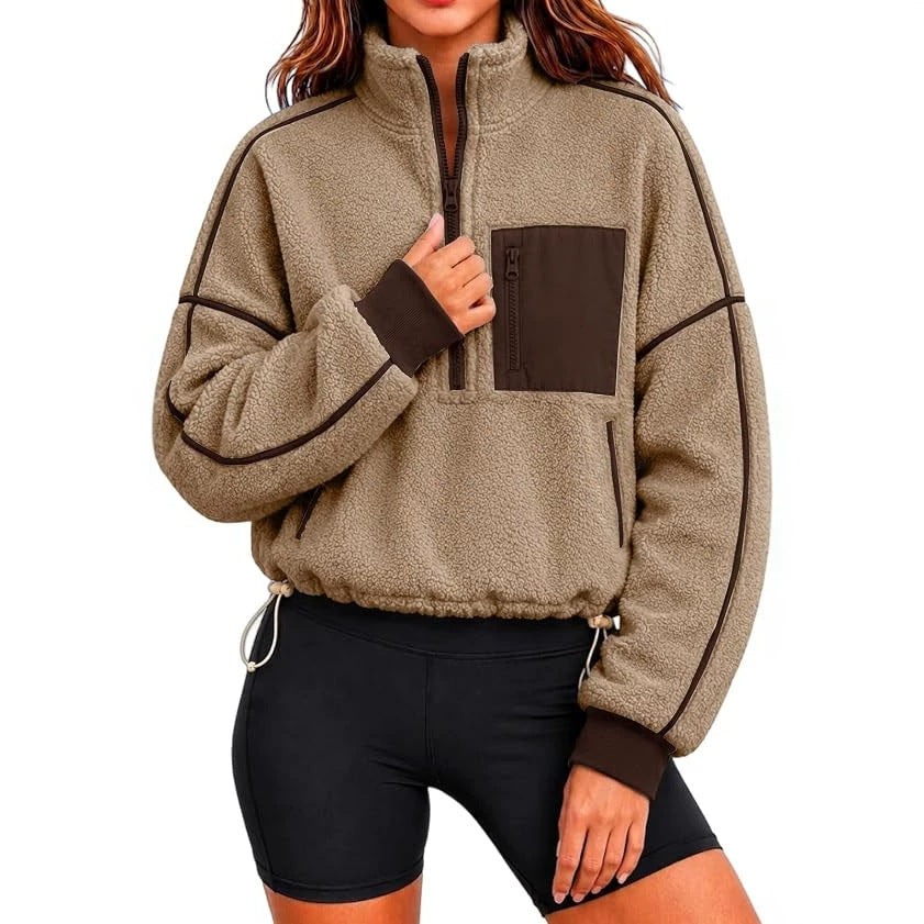 Sweat court femme a cordon - Decontracte et moderne