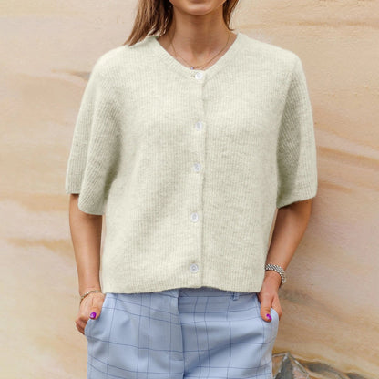 Women's short-sleeved streetwear cardigan - Modern and lightweight