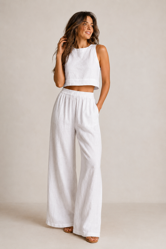 Completo donna estivo in cotone due pezzi - Leggero e naturale