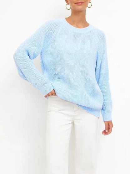 Jersey de punto grueso liso para mujer - Corte cómodo y abrigado