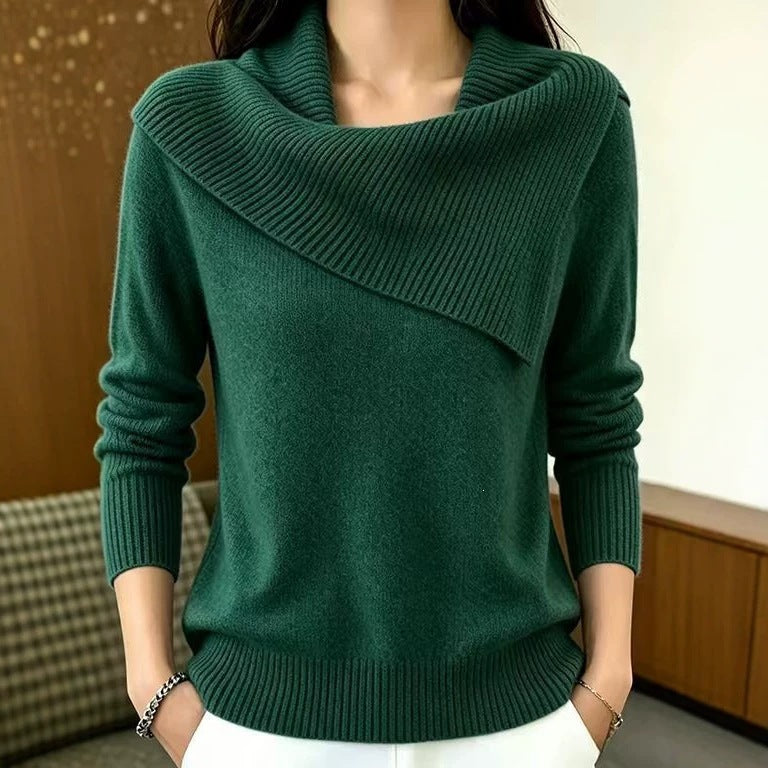 Pullover da donna casual con colletto rovesciato: comodo e versatile