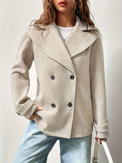 Caban beige oversize da donna - Elegante e strutturato