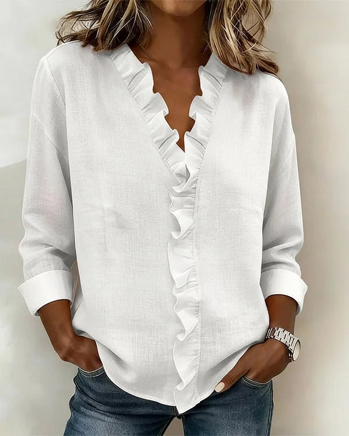 Chemisier femme léger à col V - Fluide et élégant