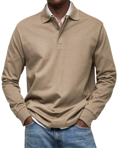 Chemise Polo à Manches Longues Décontractée pour Homme